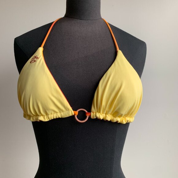 Billabong surf BLUE CRUSH Vintage bikini tie dye reversible orange solid yellow - Picture 8 of 10